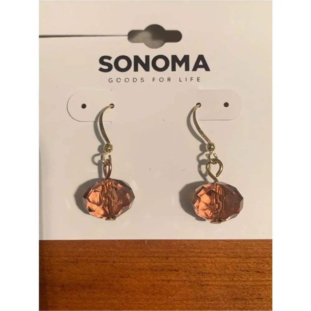 SONOMA Gold-Tone Earrings with Peach Crystal Drops